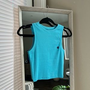 Hollister Blue Ribbed High Neck Cropped Tank Top
Sz Small